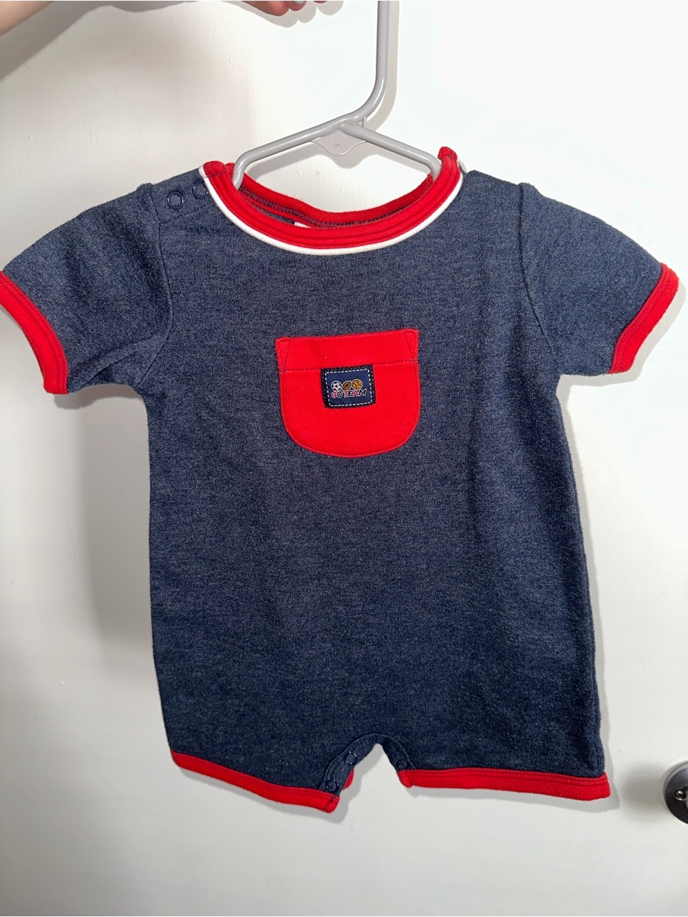 Vintage 90s Simply Basic Baby Boy Go Team Sports Romper One Piece 3-6 Months VTG